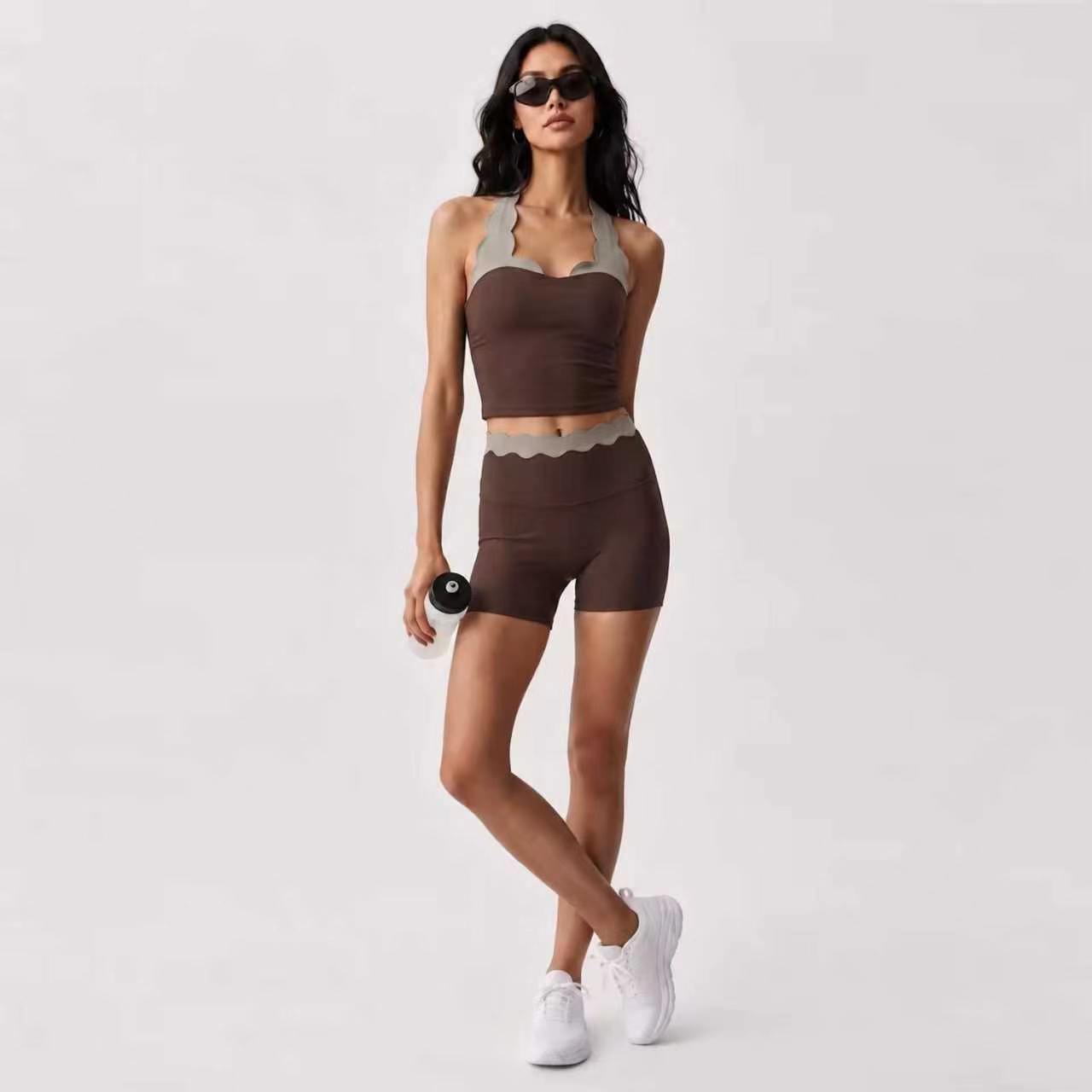 Women 2‑Piece Yoga Outfit Two‑ - огляд і ціна Lace Bralette Set